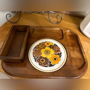 Vintage Retro MCM Himark Cheese and Cracker/cutting Board Tray